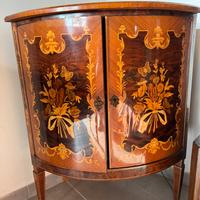 Mobile mezzaluna intarsiato stile luigi XVI