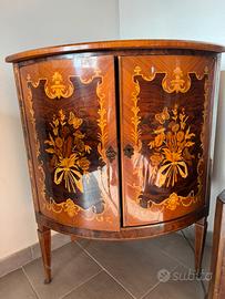 Mobile mezzaluna intarsiato stile luigi XVI