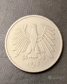 Moneta 5 marchi tedeschi 1975