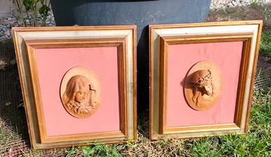 Coppia capezzarli Vintage  legno intagliato a mano