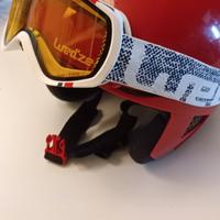casco sci con occhiali