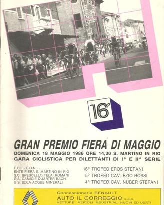 CICLISMO GRAN PREMIO FIERA DI MAGGIO 1986 BALLERIN