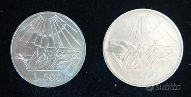 500 lire argento 1965 - 2 esemplari