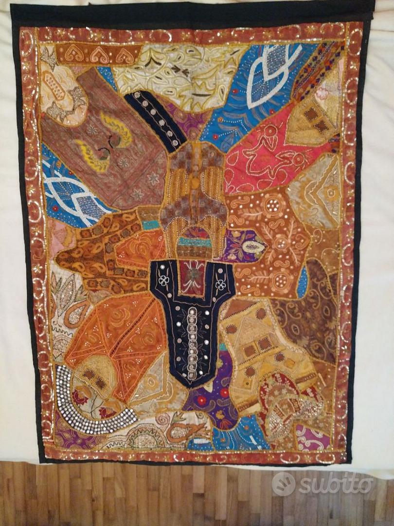 Decorazione Murale In Tessuto Patchwork Indiano Boho, Arte Murale, Arazzo Indiano Fatto A Mano, Regalo Da Appendere Alla Parete Indiano Per Lei - Italia - Foto 4