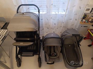 Trio passeggino Joie grigio Melange