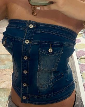 top jeans Tg. S elasticizzato