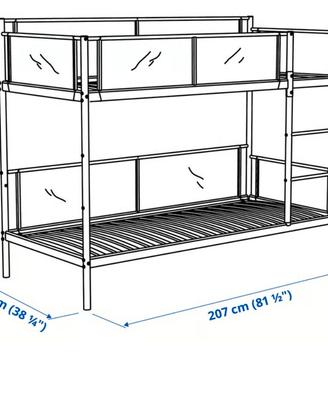 LETTO A CASTELLO + 2 MATERASSI