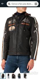 giacca moto vintahe pelle e guanti 