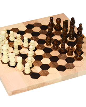 Scacchi Esagonali, Scacchiera in Legno Artigianale