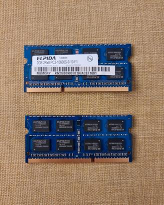 2x Elpida 4GB PC3-10600S-9-10-F1 RAM