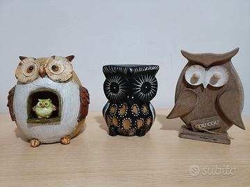 Set soprammobili gufi