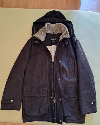 Cappotto in pelle scamosciata