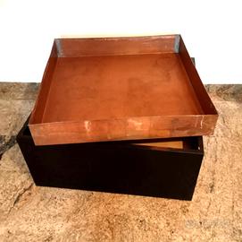 Fioriera da interno con ruote  sottovasca in rame