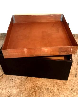 Fioriera da interno con ruote  sottovasca in rame