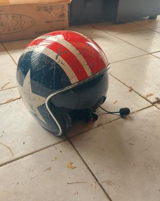 Casco moto vintage stile Captain America