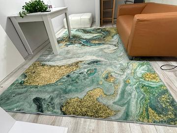 Tappeto 200x300 smeraldo e oro