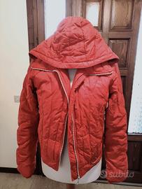 giacca piumino vero rosso donna S Benetton
