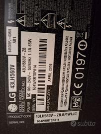 Tv LG 43 POLLICI CON SCHERMO  LESIONATO