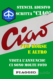 Piaggio - Stencil vinile adesivo con scritta Ciao