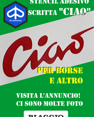 Piaggio - Stencil vinile adesivo con scritta Ciao