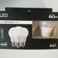3 Lampadine e27 Led Luxen 60w 806LM 4000K naturale