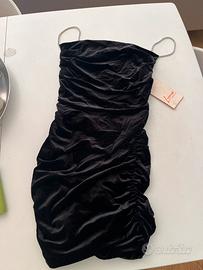 Vestito nero velluto con spalline
