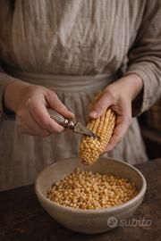 Set 4 sgrana pannocchie vintage argentati