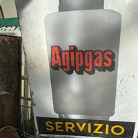 Insegna pubblicitaria smaltata Agipgas