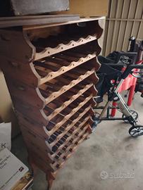 portabottiglie cantinetta in legno vintage