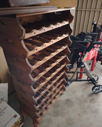 portabottiglie cantinetta in legno vintage