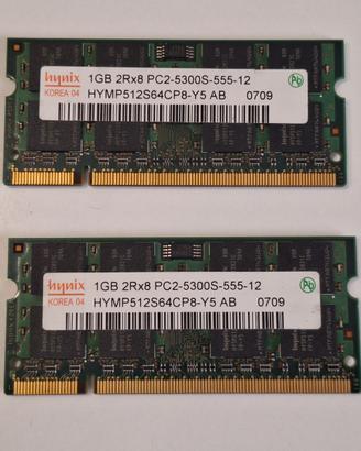 RAM Laptop DDR2 667MHz 2x1GB SO-DIMM Hynix Kit