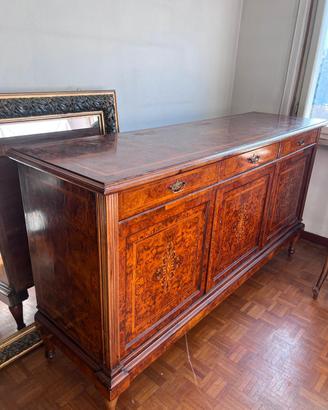 Credenza antica in radica pregiata con intarsi