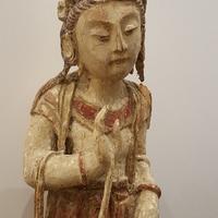 Antica scultura lignea cinese bodhisattva