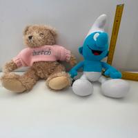2 peluches  Teddy e Puffo