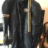 Tuta moto pelle nera