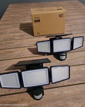 Set 2 Faretti Solari LED Philips da Esterno con se