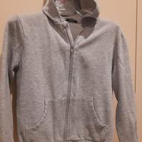 Felpa Tezenis grigia con zip e capouccio  