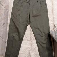 Pantalone verde in cotone uomo.