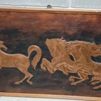 Quadro cavalli in rilievo