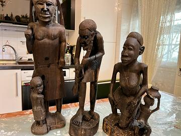 3 grande statua africana in legno ebano