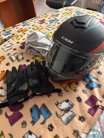 Casco modular CGM 586 BER arancione guanti omaggio