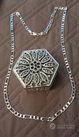 Collana "Figaro" Unisex cm70 puro Argento925 