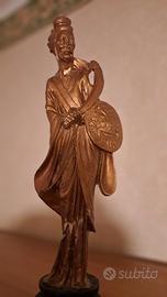 Statuetta samurai dorata stile giapponese anni 70