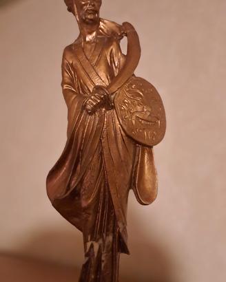 Statuetta samurai dorata stile giapponese anni 70