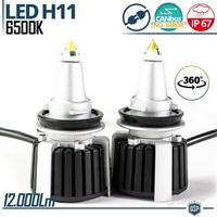 Kit LED H11 al QUARZO 360° Luce Potente Bianca 55W