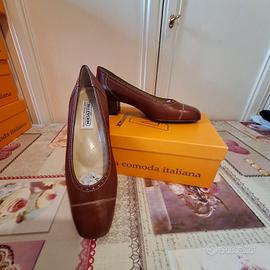 Scarpe decollete con tacco marroni Valleverde 