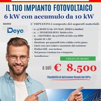IMPIANTO CHIAVI IN MANO DEYE 6 KW + 10 KW ACCUMULO