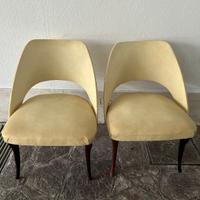 SEDIE IN LEGNO EBANIZZATO E RIVESTIMENTO SKAI