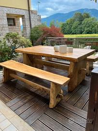 tavolo in legno con panch