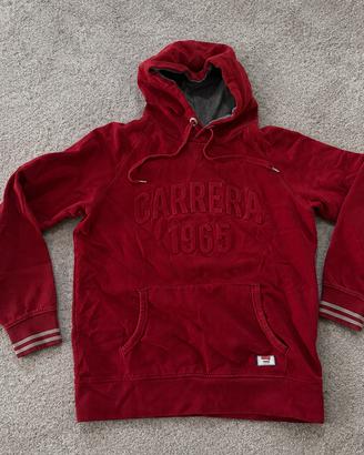 Carrera felpa con cappuccio M bordeaux con scritta